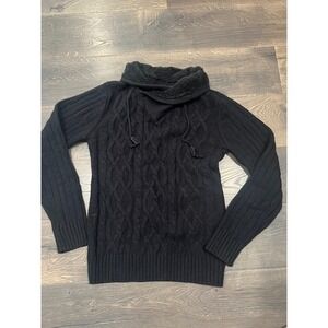 XRAY JEANS Men Cable Knit Turtleneck Sweater Black Premium Quality Medium